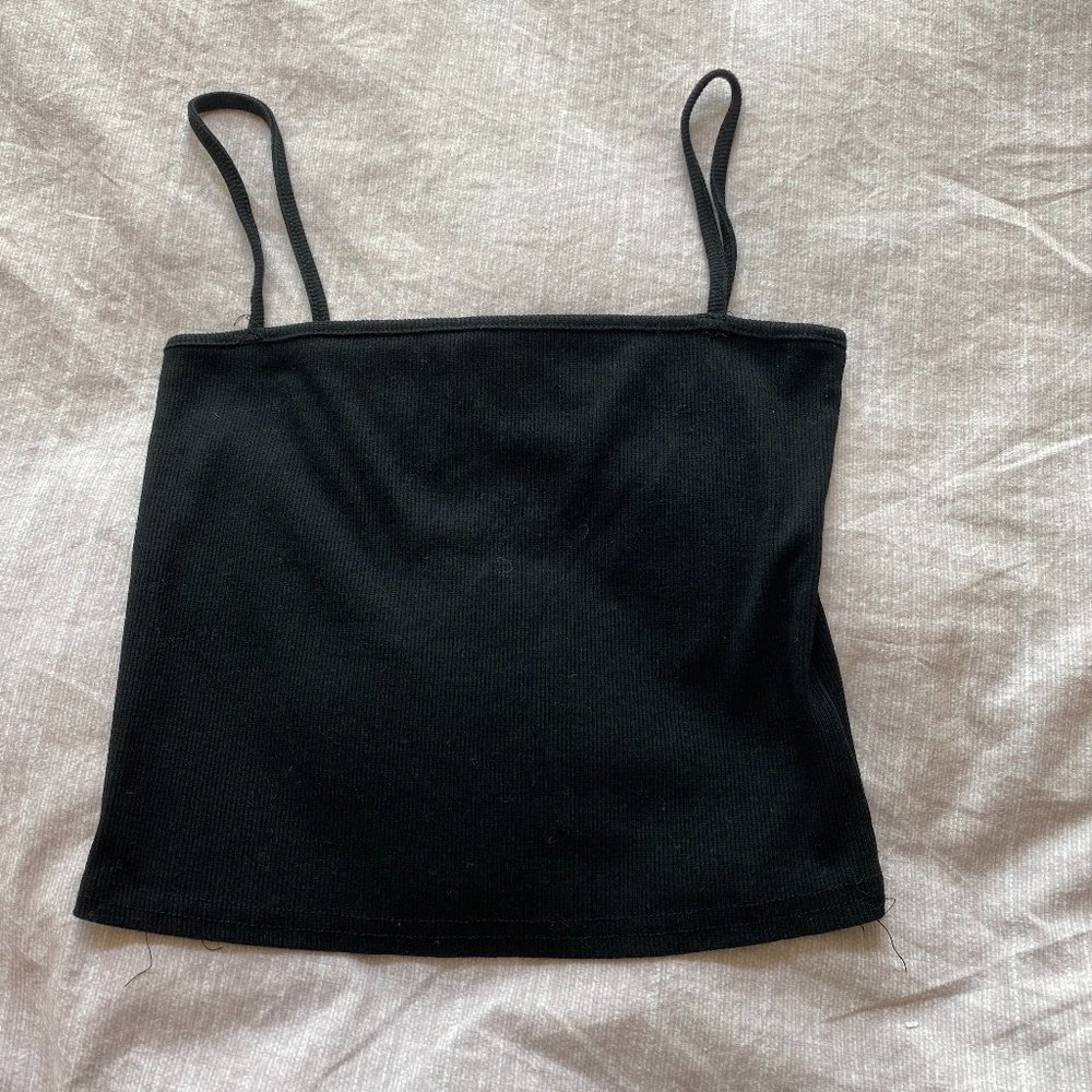 SHEIN Black Spaghetti Crop Top